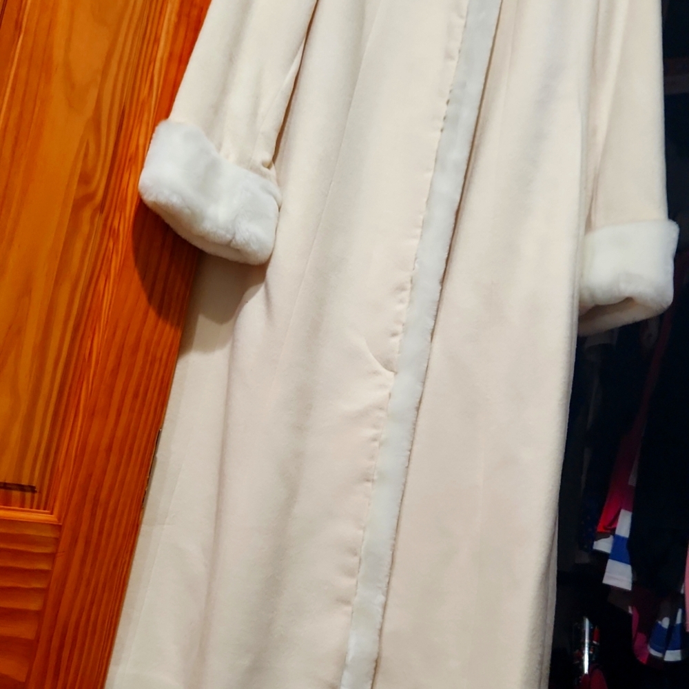 Midnight Velvet small cream long coat